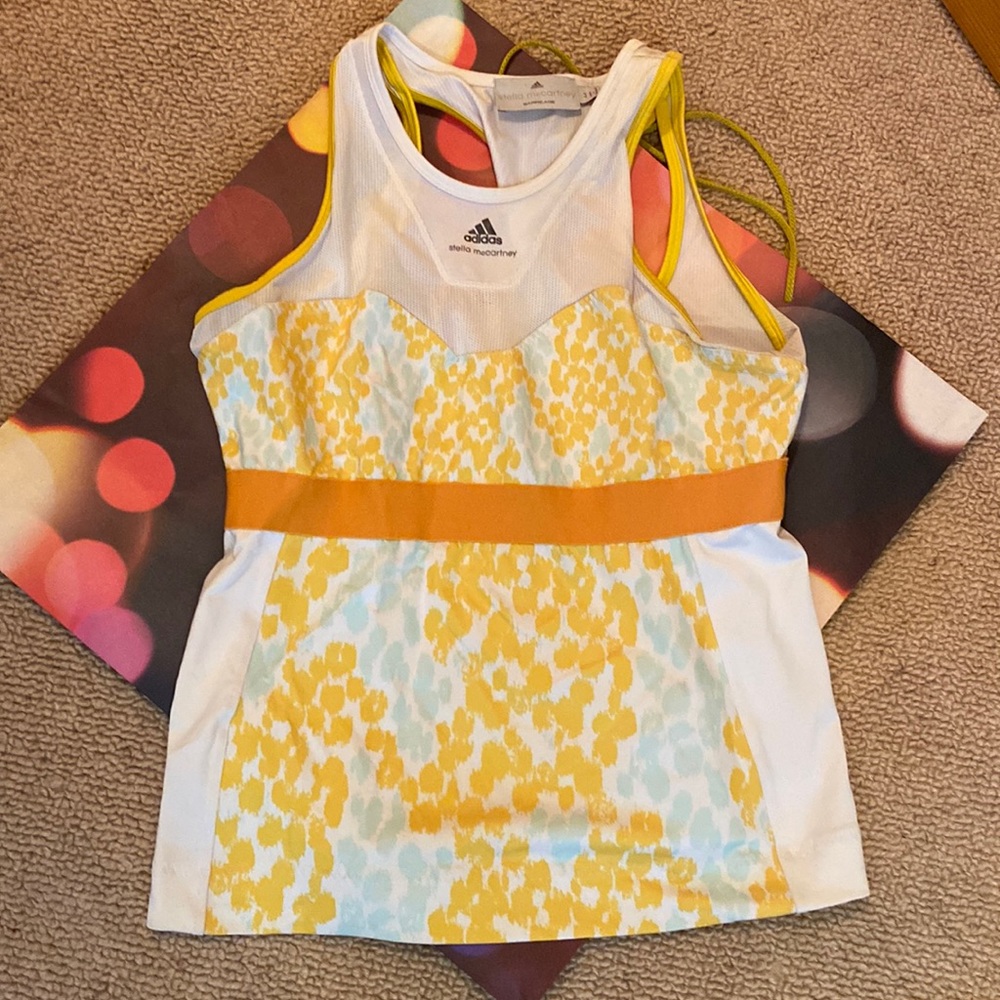 Stella McCartney tennis top. Size 44 or Large. 18” chest.  22” long. Multicolor